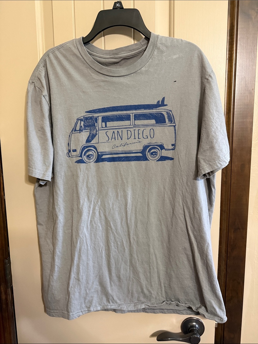 Gray Tee with Blue San Diego Van Graphic